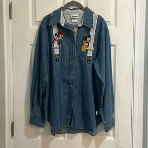 Walt Disney World Vintage Embroidered Denim Shirt -Large